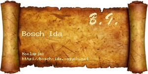 Bosch Ida névjegykártya